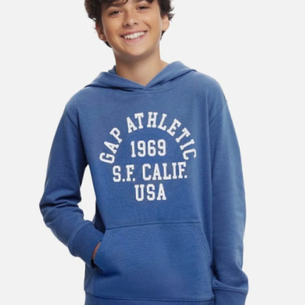 Gap Unisex Kid Size Blue 1969 San Francisco Logo Hooded Sweatshirt NWT